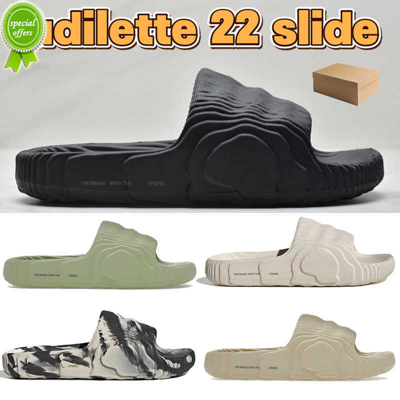 

Luxury Slippers Designer Sandals Women Shoes Slide Beach With Box Black Bone White Magic Lime St Desert Sand Adilette 22 Platform Men