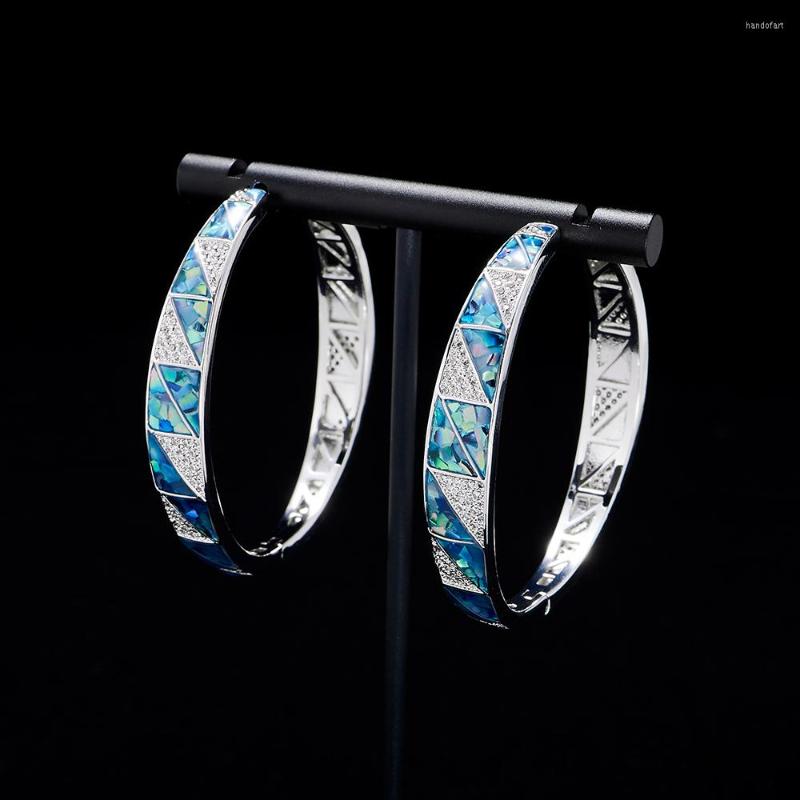 

Hoop Earrings TIRIM Abalone Shell Big For Women Crystal Cubic Zirconia Dubai Earing Fashion Trendy Jewelry Accessories Gifts