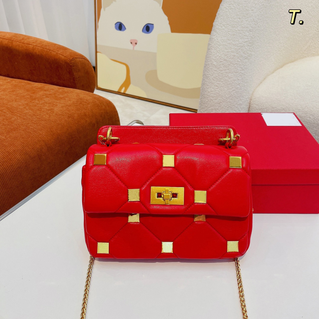 

Luxury Leather Women's Shoulder Bag Vintage Design Handbag 221021, Red