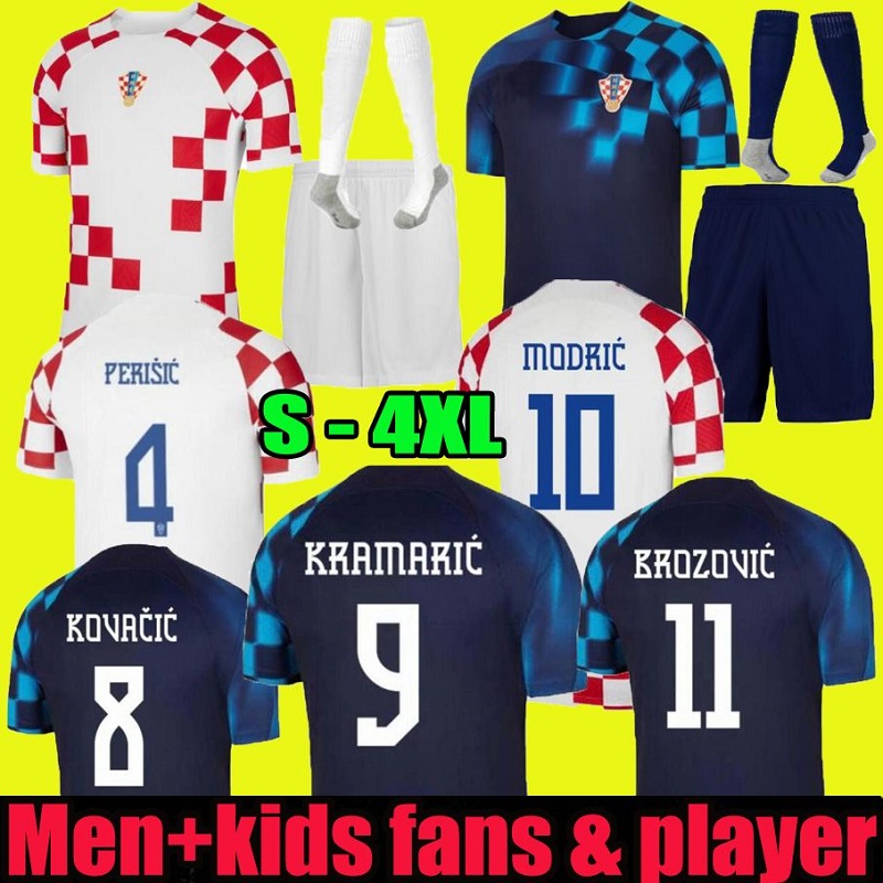 

2022 Croacia MODRIC World Cup soccer jerseys national team MANDZUKIC PERISIC KALINIC 22 23 Croazia football shirt KOVACIC Rakitic Kramaric Men Kids Kit uniforms, 22/23 men away + patch2