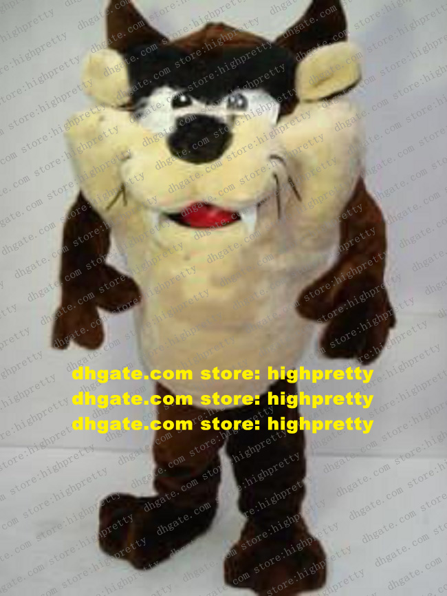 

Fancy Brown Tazz Monster Mascot Costume Mascotte Monstrosity Freak Dog With Black Round Nose Bushy Beard Adult No.634, As in photos