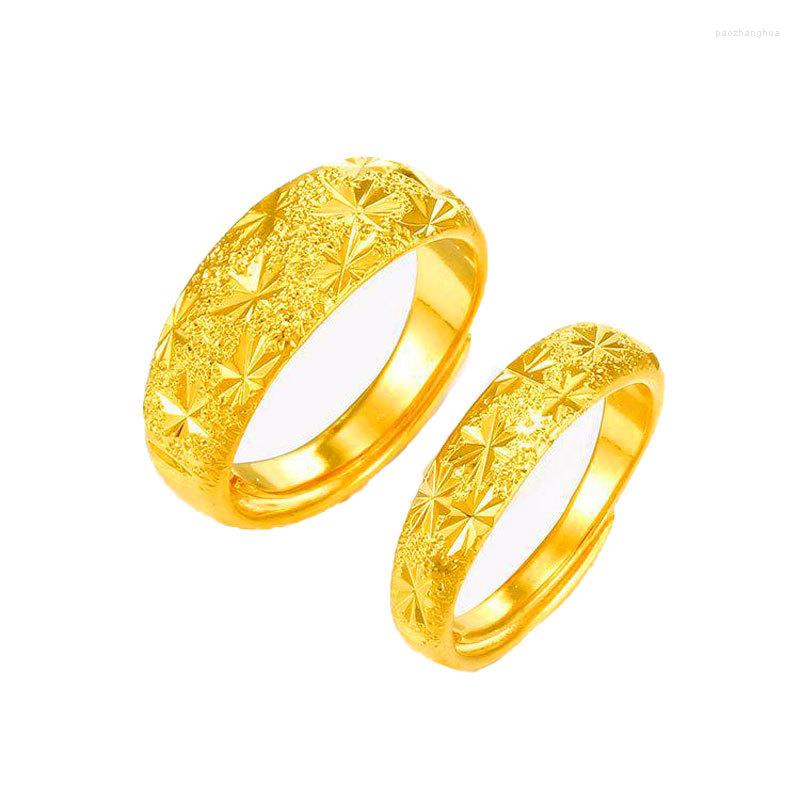 

Wedding Rings Thickened Steel Couple Ring Full Of Stars Thick Gold-plated Jewelry Small Gifts For Men And Women