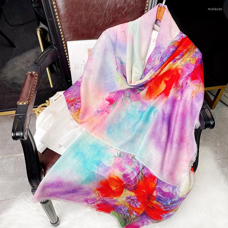 

Scarves Original Printed Wool Scarf Women Winter 2022 Foreign Fashion Spring Autumn Shawl