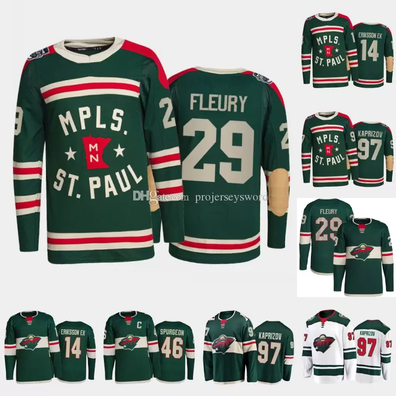 

Minnesota Wild 29 Marc-Andre Fleury Jersey Jared Spurgeon Joel Eriksson Ek Kirill Kaprizov Ryan Hartman Mats Zuccarello Matt Dumba Alex Goli, Youth 2022 winter classic s-xl