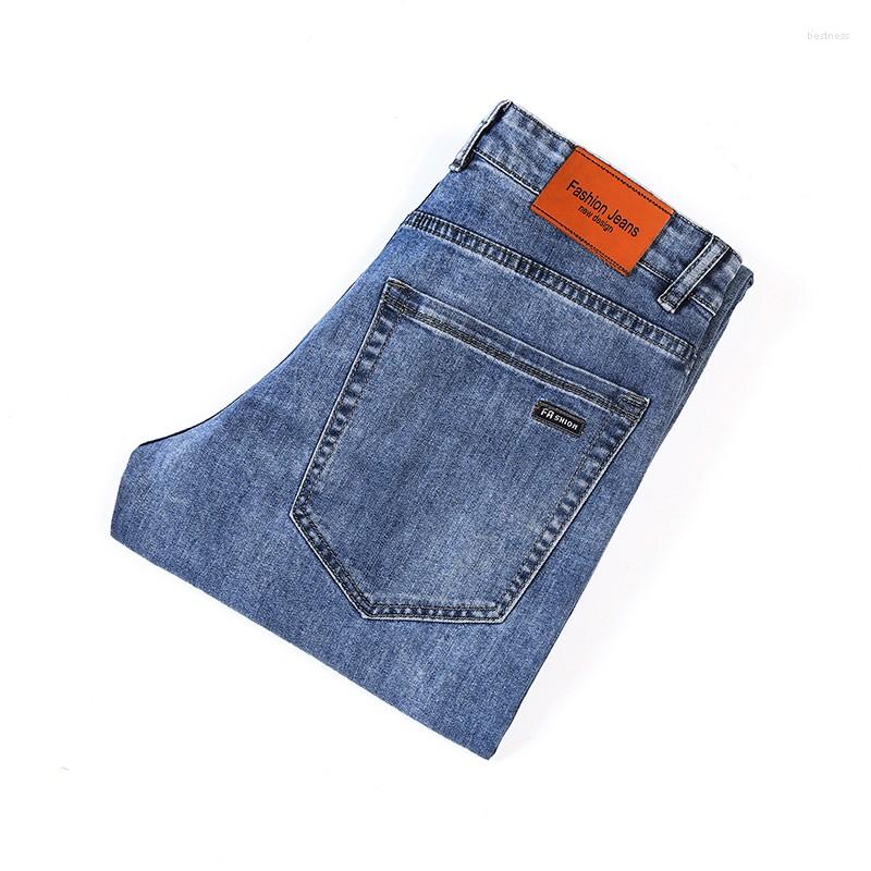 

Men's Jeans 2022Brand Men's Slim-fit Classic Blue Fashion Casual Stretch Denim Pants Male Brand Clothes, 6204h light blue
