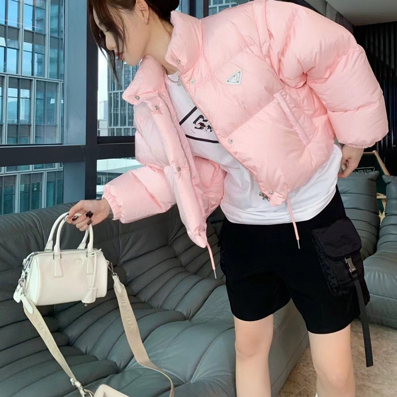 

Women' Down Parkas Designer Cropped Jacket for Women Lightweight Puffer Winter Collar Fashion Short Style Slim Corset Out Windbreaker Pocketmdyr, Black