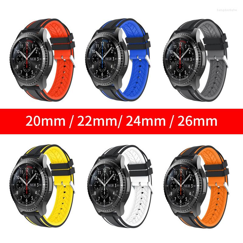 

Watch Bands Soft Silicone Sport Watchband 20mm 22mm 24mm 26mm Rubber Diving Waterproof Men Replacement Bracelet Band Strap Accessories