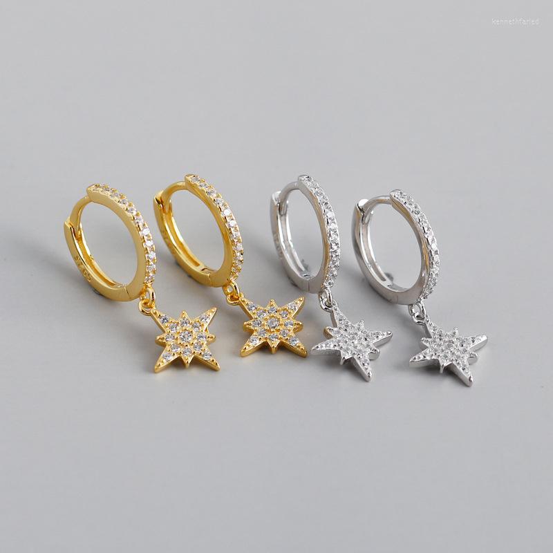 

Hoop Earrings Eh1129 Diamond Studded Twinkle Star Versatile Personality Zircon S925 Sterling Silver