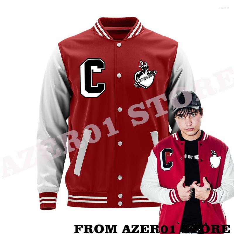 

Men's Hoodies XPLR Colby Brock Red Varsity Jacket Merch Winter Men/Women Baseball Uniform Hooded Halloween Cosplay Sweatshirt Coat, As shown