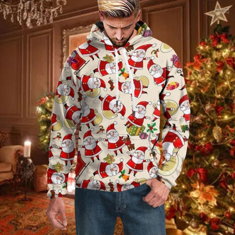 

Men's Hoodies Men's & Sweatshirts Cartoon Snowmen Autumn&winter Printed Long Sleeve Tether Hooded Christmas Sweatshirt Thick Ulzzang