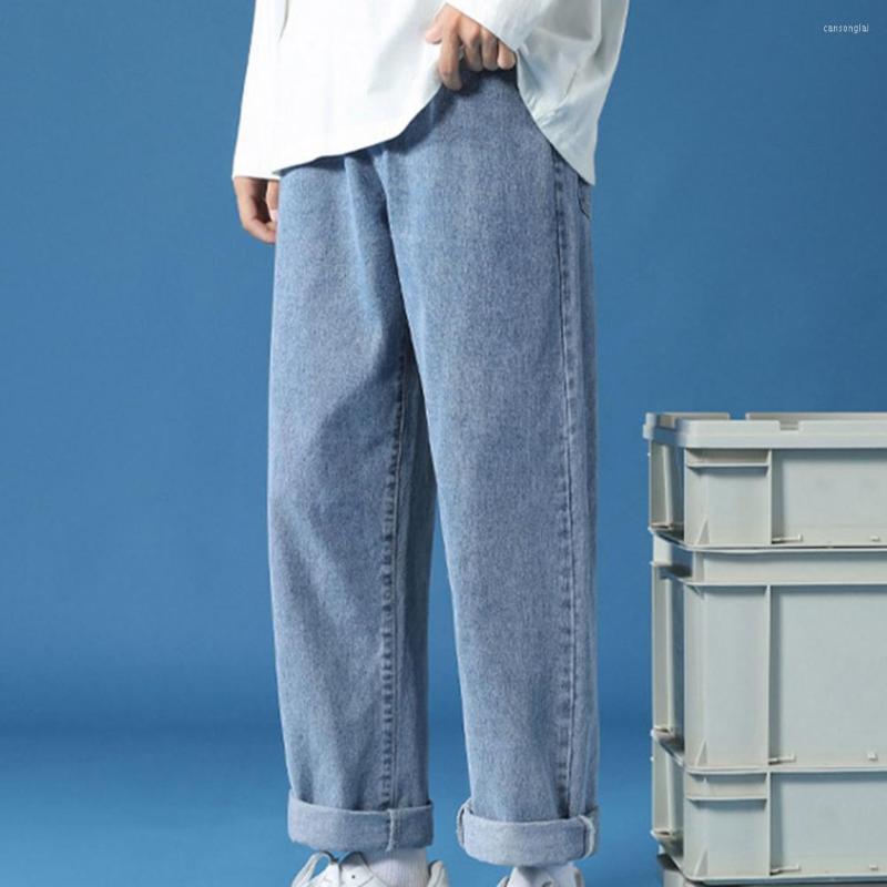 

Men's Jeans Denim Pants Long Streetwear Mens Straight Multi Pockets Men Wide Leg Casual, Royal blue