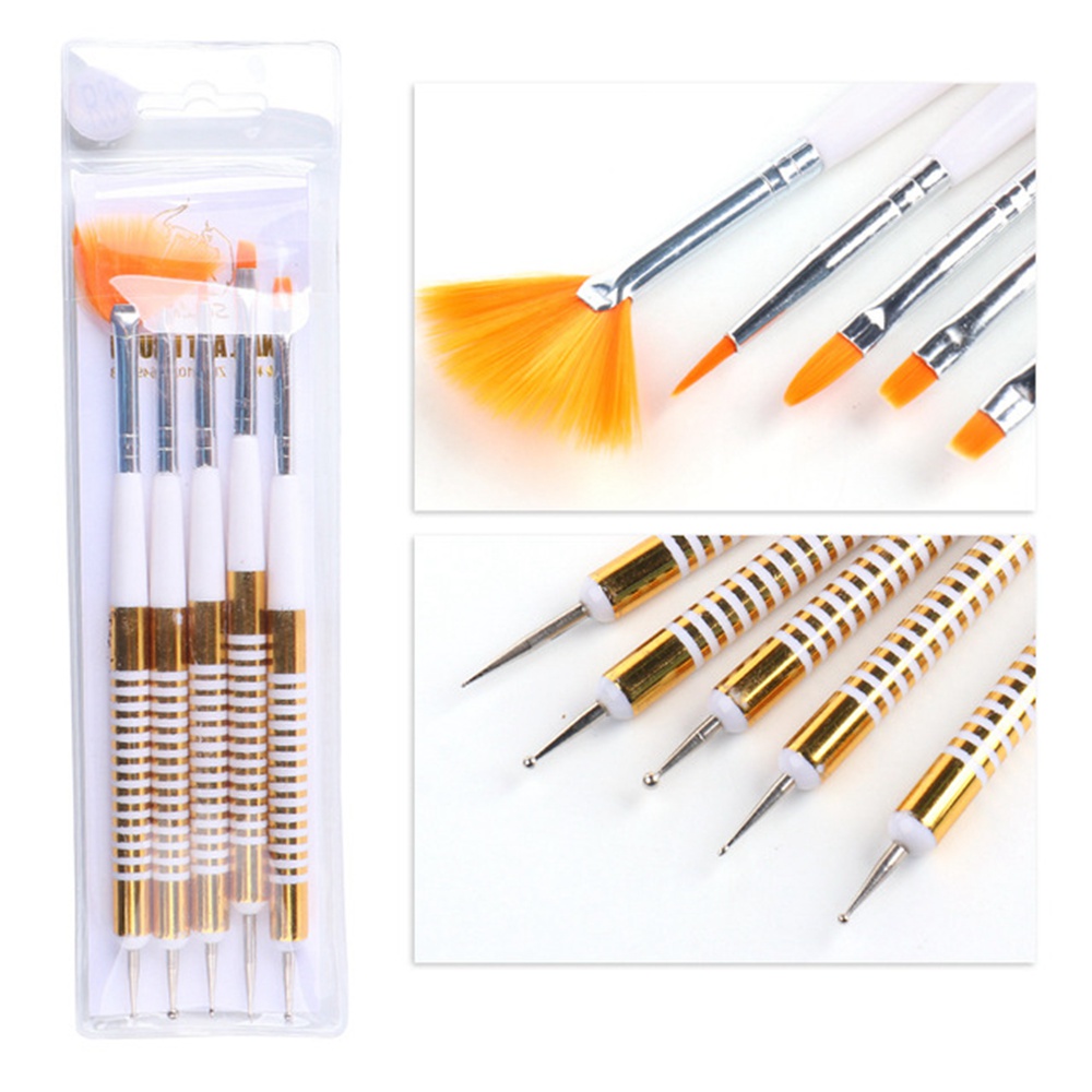 

5Pcs/set Nails Art Dotting Pen Acrylic Drawing Liner Supplies Brush Rhinestone Gems Picker UV Gel Painting Manicure Accessoires Tools