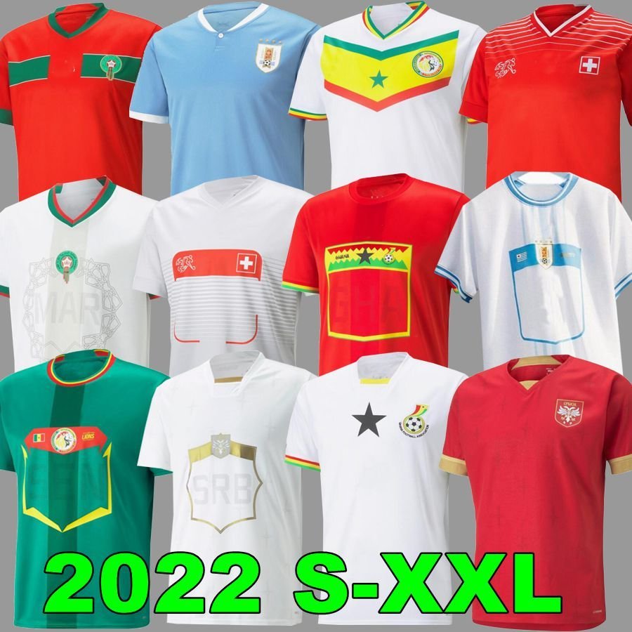 

2022 Morocco VLAHOVIC MITROVIC TADIC soccer jersey Uruguay Senegal MANE Hakimi Ghana 22 23 Switzerland KOULIBALY maillot Serbia football uniforms shirts, Serbia away