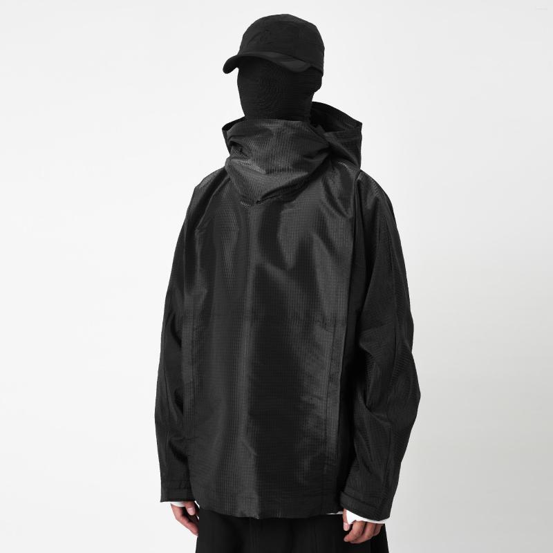 

Men's Hoodies Symbiotic Effect 22 Multishape Hooded Jacket Metal Nylon Fabric Techwear Aesthetic, Black