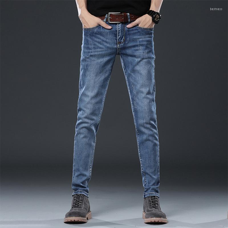 

Men's Jeans Thoshine Brand Spring Summer Autumn Men Skinny Fit Fashion Comfortable Denim Pants Slim Cowboy Elastic Trousers, 1986 black