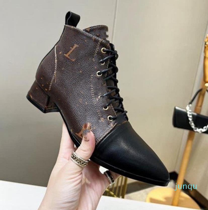 

Super Mini Boots Louiseity Fashion Women Decorative Flat Heel Winter Thick Sole Leather Warm Wool High Heel Snow Viutonity 07