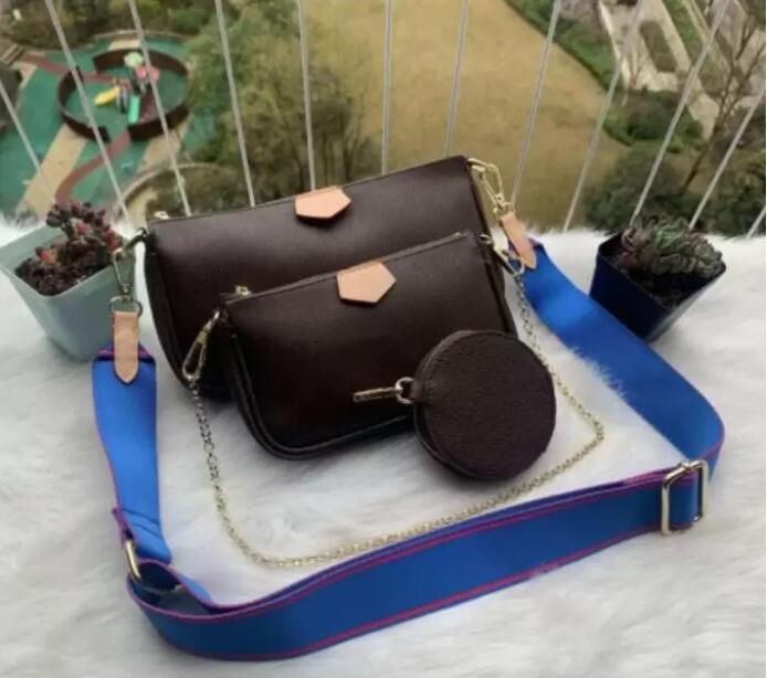 

women's Shoulder Bags Color sale handbag fashion casual shoulder bag messenger wallet mobile phone three-piece combination, Old flower with black strap