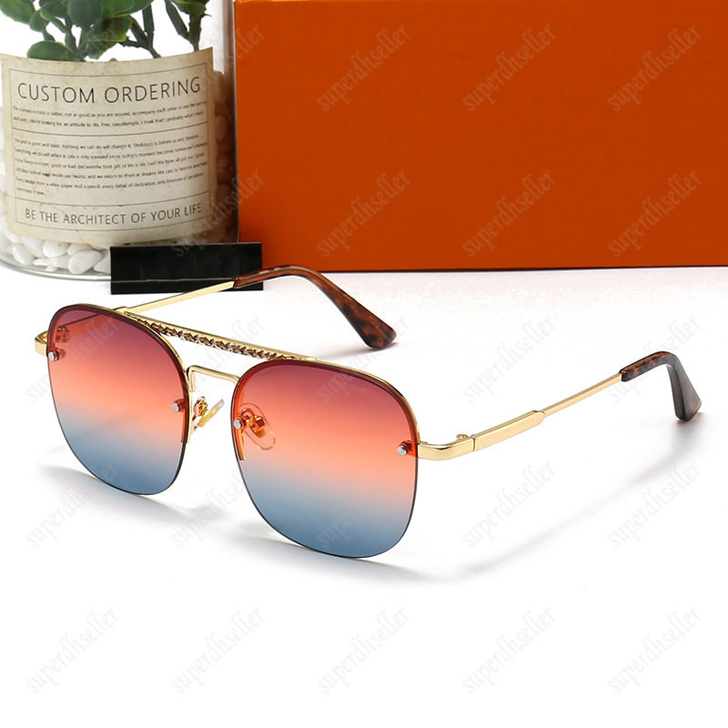 

Gradient Lenses Sunglass Luxury Designer Sunglasses for Women Mens Sun Glasses Frameless Glass Shades Eyeglasses Retro Eyewears Metal Rimless Optical Frame