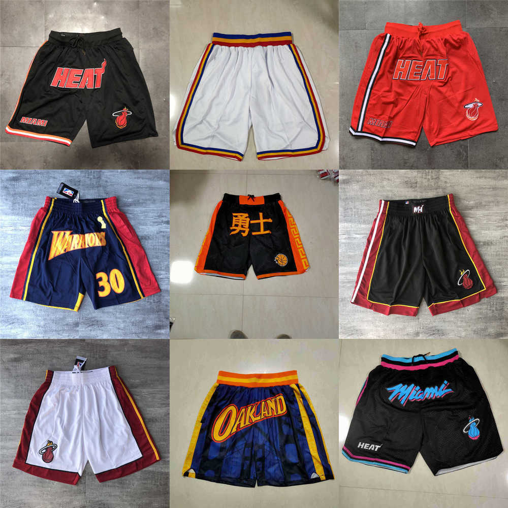 

Golden State''Warriors''men Miami''Heat''men Throwback Basketball Shorts pocket, Color