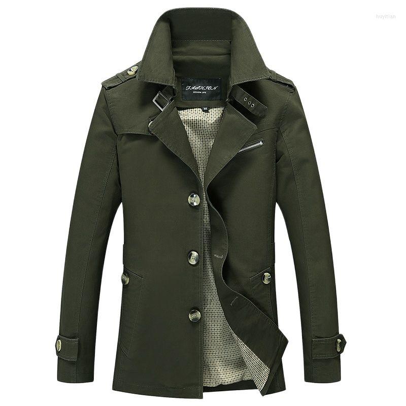 

Men's Trench Coats Coat Mens Jacket Spring Autumn Men Long Thin OverCoat Fashion Slim Fit Male Smart Casuall Plus Size 5XL, Black
