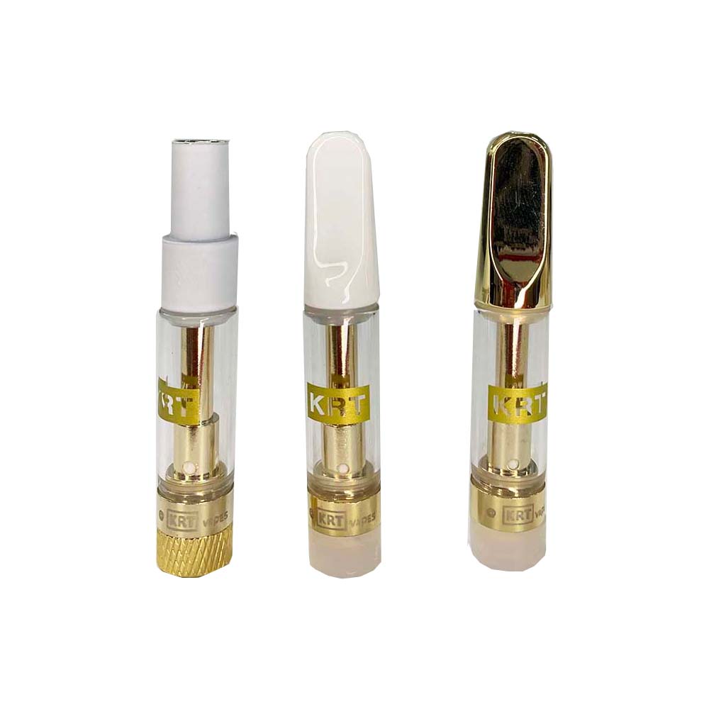 

KRT Glass Atomizer 1.0ml Empty Vape Cartridges Cart 510 Thread Battery Atomizers 10 Strains Available Ceramic Coil Vapes Carts