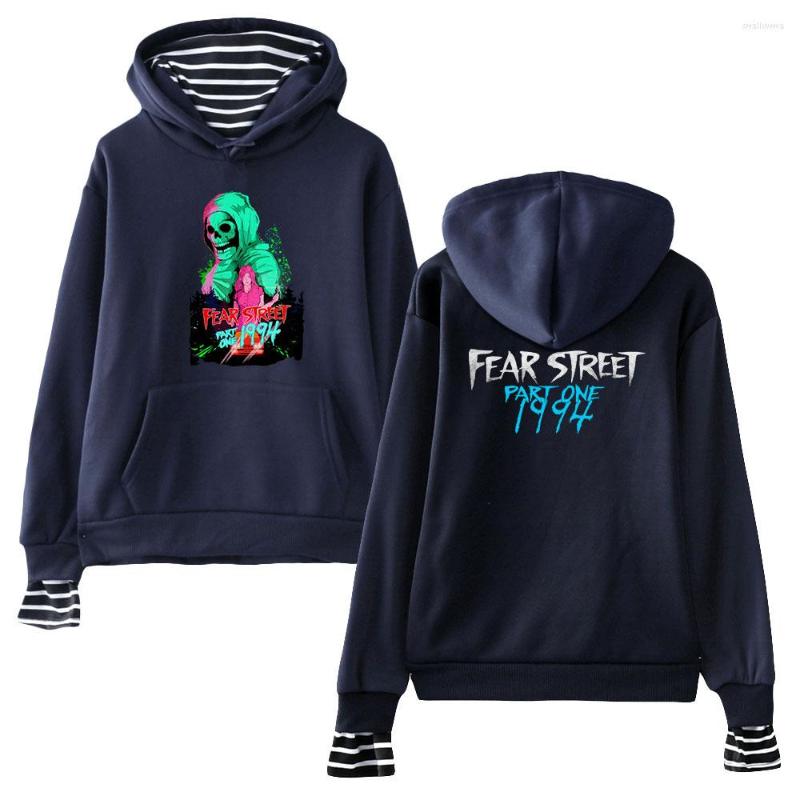 

Men's Hoodies WAMNI FEAR STREET PART ONE 1994 Fake Two-Piece Sweatshirt Personalization Streetwear Casual Clothes Game Fashion, Black