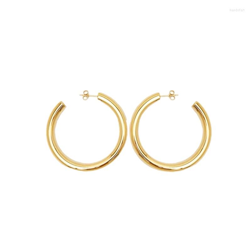 

Hoop Earrings Ins Minimalist Metal Women's Light Luxury High Fashion Sense Two-Color All-Match Temperament Jewelry Gift