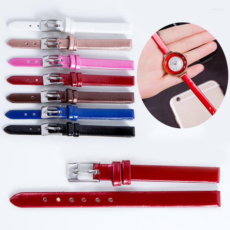 

Watch Bands 1Pcs 8mm Thin Strap Leather Watchbands Wrist Belt With Pin Buckle Accessories Women's Watches