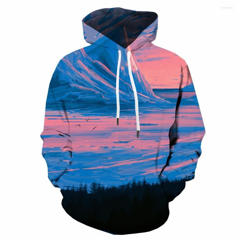 

Men' Hoodies Somepet Landscape Sweatshirts Men Painting Sweatshirt Printed Snow Mountain Hoodie Print Ocean Hoody Anime 3d, Wywd-10451