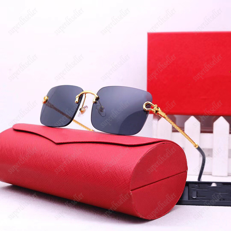 

Luxury Designer Sunglasses for Women Men Sunglass Frameless Glasses Shades Eyeglasses Retro Glass Metal Eyeglass Rimless Optical Frame Outdoor Drive Eyewear