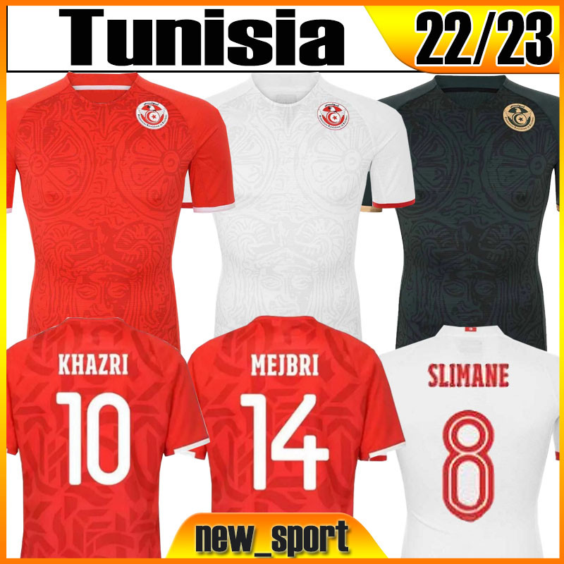 

2022 Tunisia Soccer Jerseys MSAKNI #7 Maillot de Foot 22/23 KHAZRI Shirt away White KHALIFA SASSI MAALOUL Football shirt Red Home Third jersey men Size S-XXL Top, 22 23 home patch