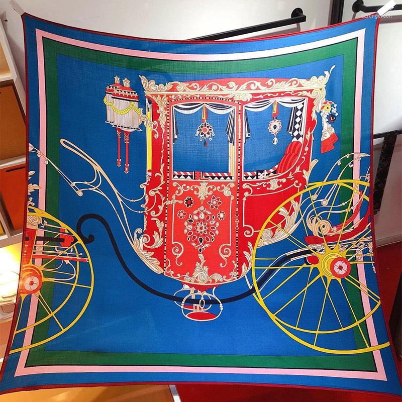 

Scarves Carriage Print Wool Blanket Scarf Shawl Large Square Warm Wraps Cape 130 130cm