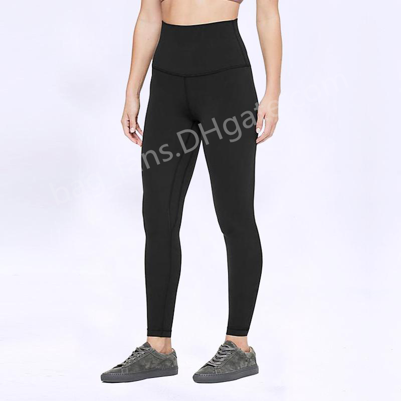 Fahion Designer Solid Color Women Yoga Pants High Waist Sports Gym Wear Leggings Elastic Fitness Lady Overall Full Tights Workout S1102-image-811645189