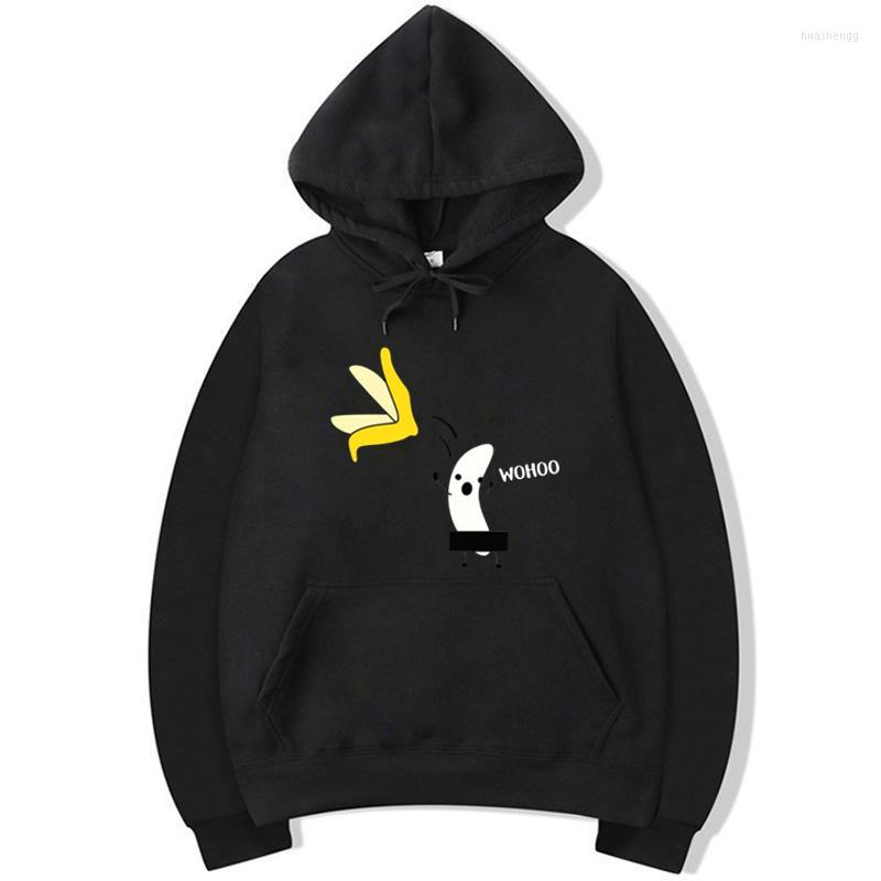 

Men' Hoodies Men' & Sweatshirts XIN YI Fashion Brand Hoodie Fun Banana Peeled Print Casual Hip Hop Hooded Clothes Men Sweatshirt Tops, Black-2018453