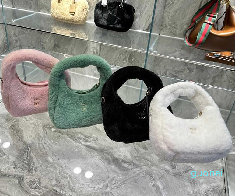 

Totes Miubag The Tote Bag Women Plush Designer Bags White Zipper Handbag mini Shopping Crossbody Purse Handbags 2022, Miu-pink