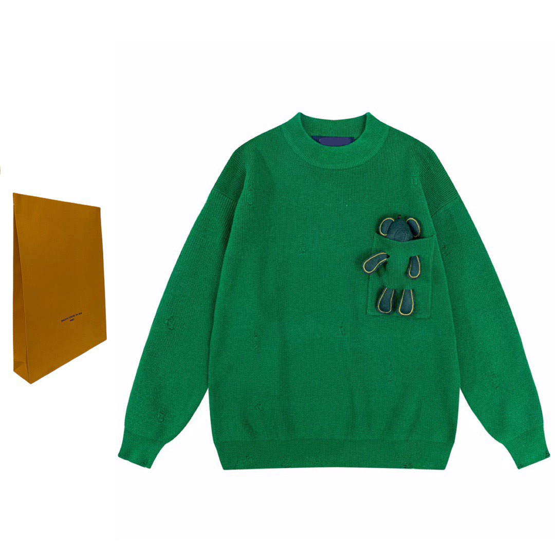 Pulls à capuche de grande taille pour hommes en automne / hiver 2022Machine à tricoter Acquard e Custom jnlarged détail col ras du cou coton RRF4