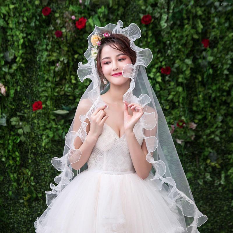 

Bridal Veils Womens Bride Married Romantic Sweet Flower Appliques Short Wedding Veil 2023, Picture shown