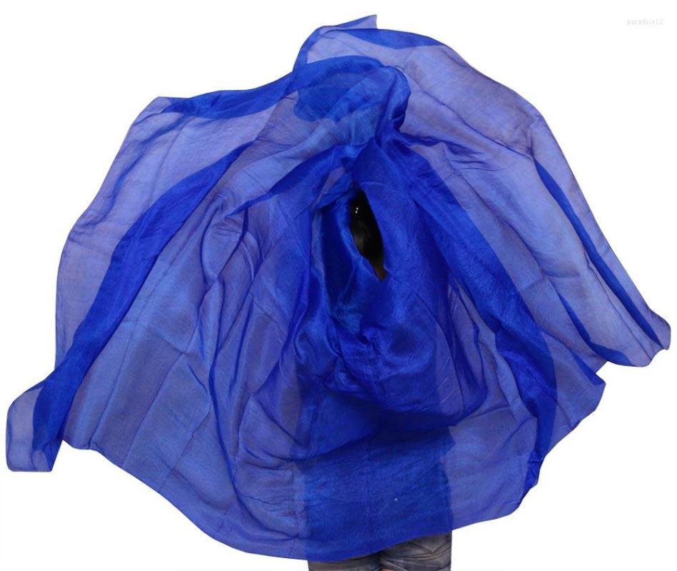 

Stage Wear Silk Belly Dance Veil Shawl Scarf Royal Blue Solid Colour Performance Veils 250/270 114cm, Picture shown