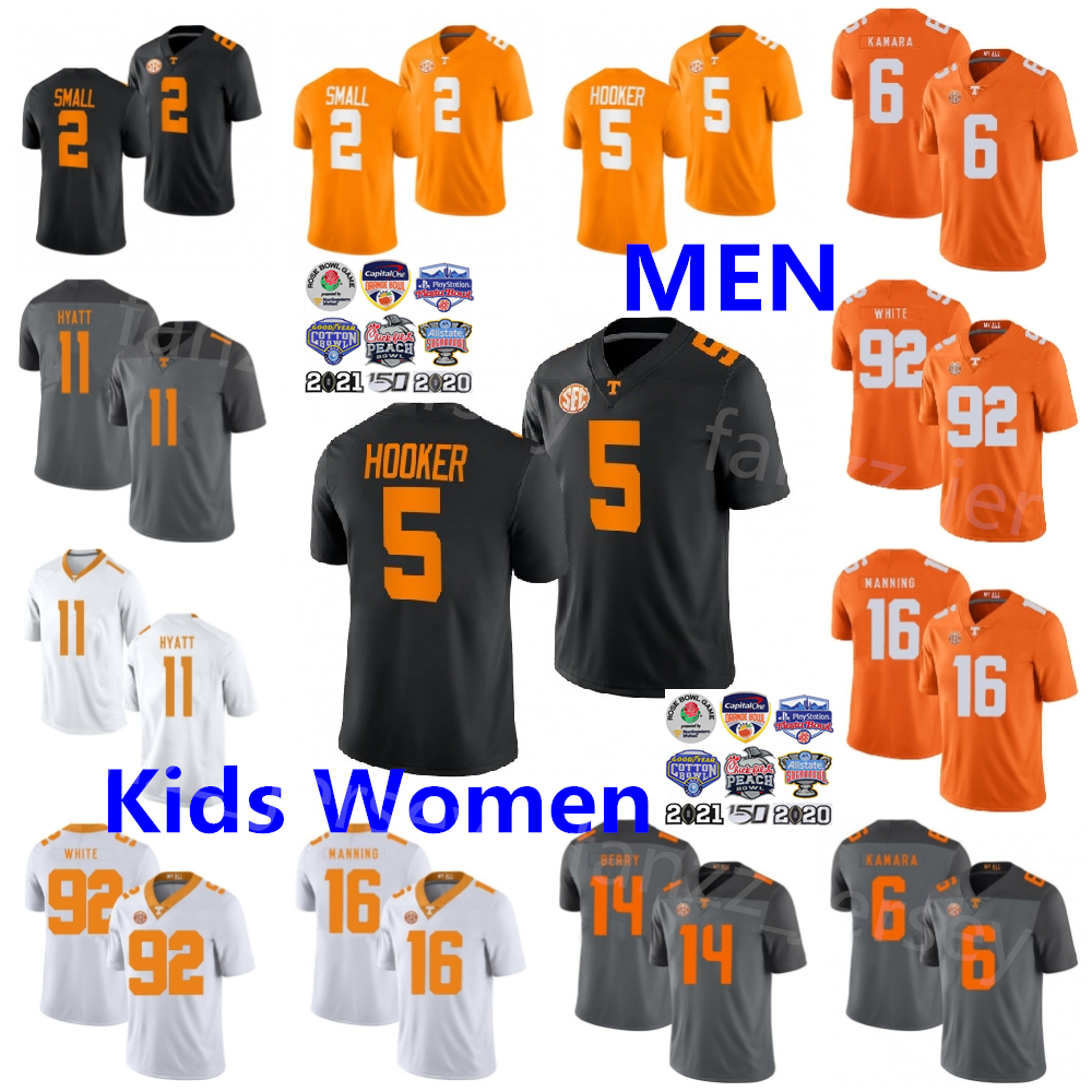 

NCAA Football College 5 Hendon Hooker Jerseys Tennessee Volunteers Reggie White Peyton Manning Alvin Kamara Eric Berry Jalin Hyatt Jabari Small Jaylen Wright Black