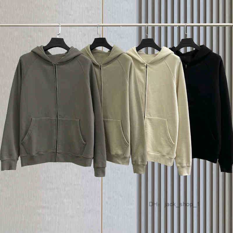 

Men' Hoodies Sweatshirts Oversized New Essentials Zipper Hoodie 1 1 Sweatshirt Fashion Fg7c Printing 100% Cotton Hip Hop Unisex Loose Coat1, Beige