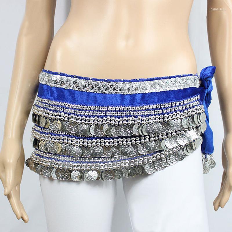 

Stage Wear 9 Colors Belly Dance Dancing Hip Scarf Wrap Costumes Belt Velvet 338pcs Silver Coins, Purple gold