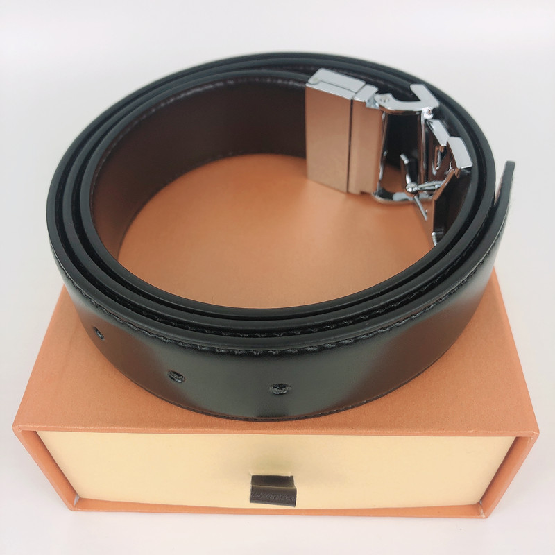 

2022 Smooth leather belt luxury belts designer for men big buckle male chastity top fashion mens wholesale, Width 3.4cm with box