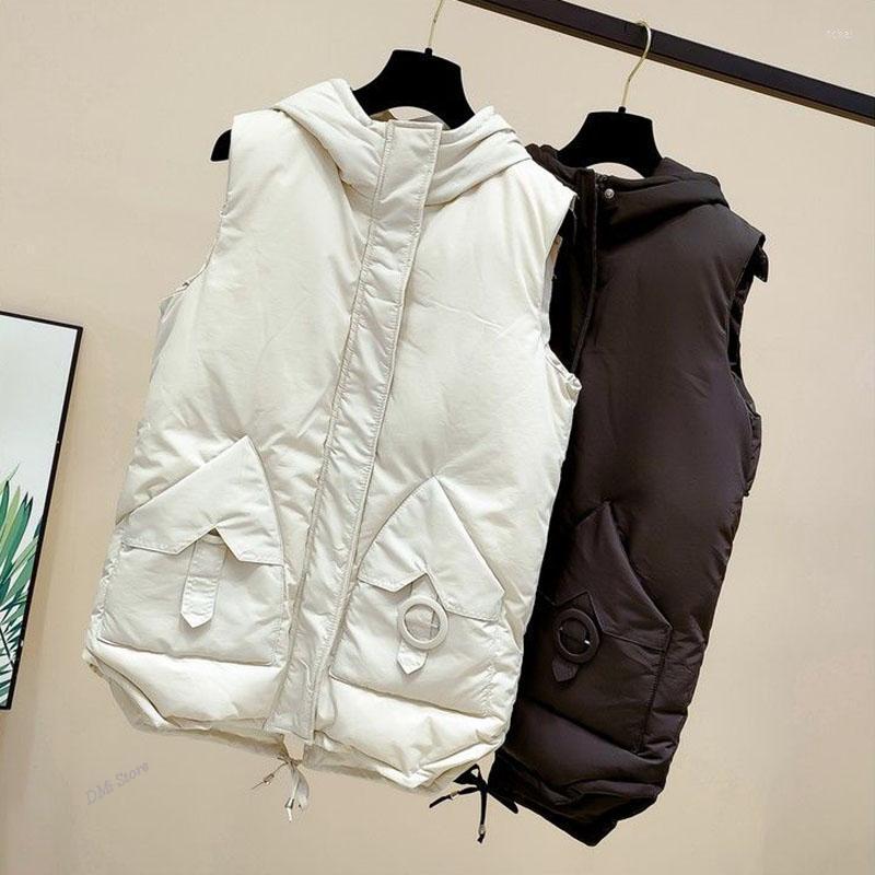 

Women's Vests DIMI Female Winter Waistcoat Vest Women Short Cotton Padded Jacket Sleeveless, Black