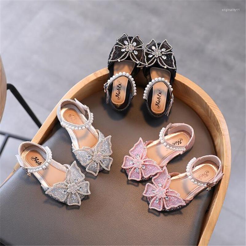 

Flat Shoes Girls Sandals Female Baby Bow Princess Sequin Dance Performance NUONUO, Pink