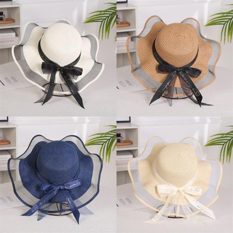 

Wide Brim Hats Outdoor Folding Breathable Beach Summer Straw Hat Sun Protection, White