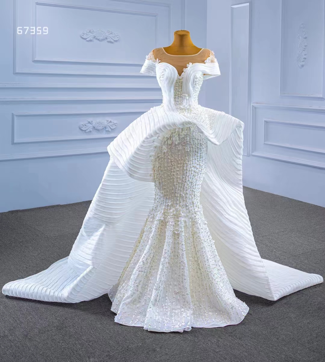 

Trend Design Luxury Heavy Beaded Lace White Wedding Dress SM67359