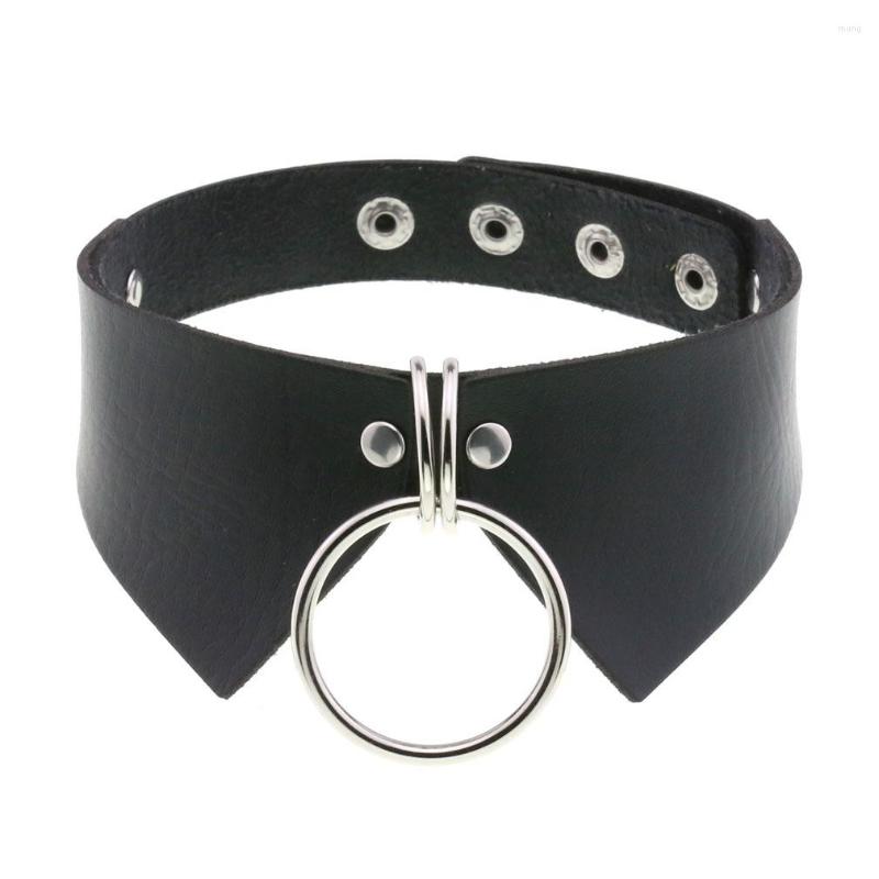 

Choker DIEZI Punk Circle Collar For Girls Goth Pentagram Necklace Neck Strap Cosplay PU Leather Gothic Accessories