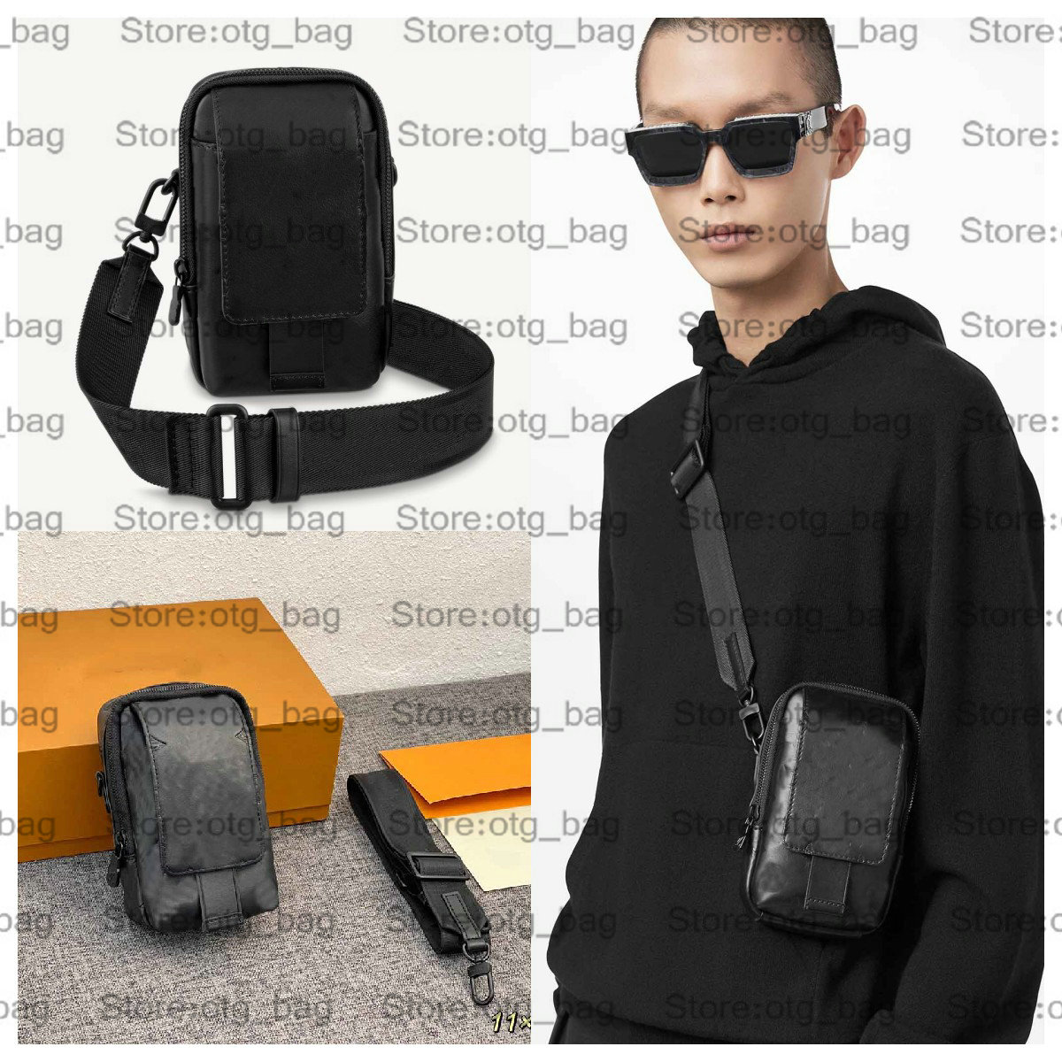 

FLAP DOUBLE Mini Phone Bag Mens Mobile Wallet Monograms Eclipse Reverse Canvas Nigo Men Luxurys Message Bags Crossbody Designer Shoulder M81323 M81321 M81005, Customize