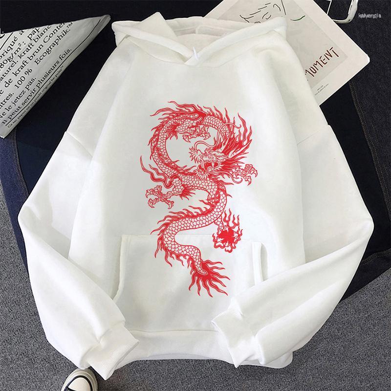 

Women' Hoodies Women' Dragon Harajuku Vintage Print Sweatshirt Women Hoodie Hip Hop Oversized Pullover Casual Autumn Winter 2022, Baise