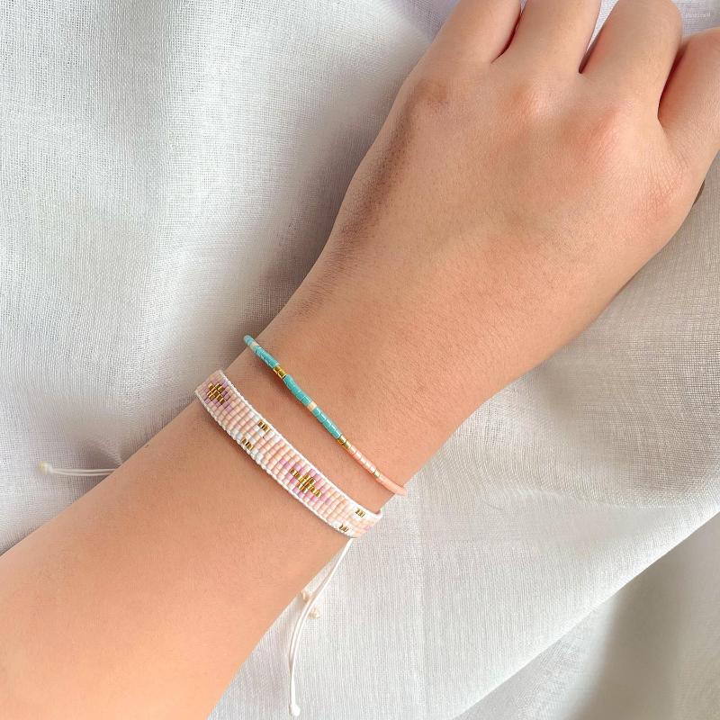 

Charm Bracelets C.QUAN CHI Boho Miyuki For Women Handmade Beads Braided Jewelry Retro Geometric Pattern Beaded Girl